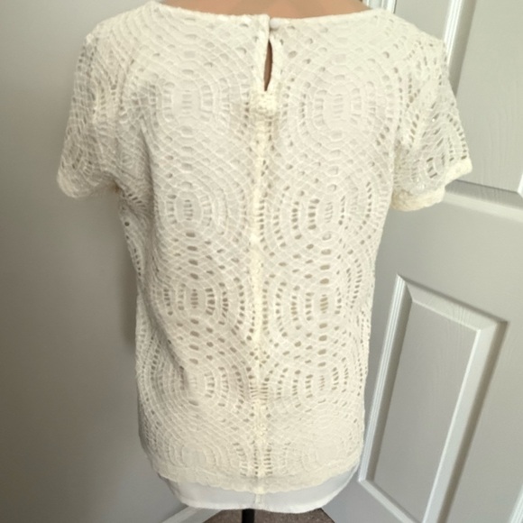 J. Crew Cream Lace Women's Top - Picture 2 of 7